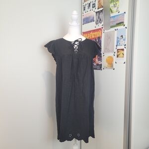 Old Navy Black Dress with Lace-Up Design